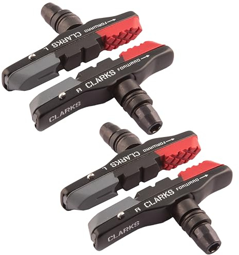 Clarks Cycle Systems MTB Elite Triple Compound Interchangeable Cartridge Brake Pads, Plus Extra Replacement All-Weather Cartridge Pad Inset & Retaining Pins, 70mm, Two Pairs