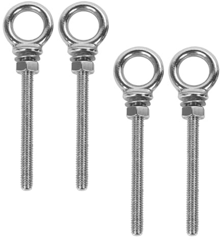 SOPOTUTU 4 Piezas Pernos de Ojo de Acero Inoxidable Tornillos con Anillas Cerradas y Tuercas Anclajes para Pared Uso Concreto Metal y Madera Resistente la Corrosión