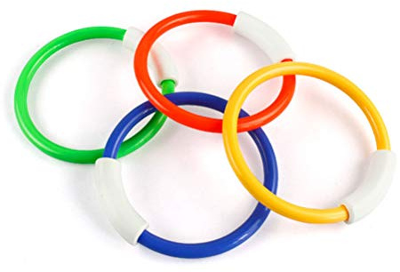 KENANLAN 4 Pack Diving Rings Toys for Kids Underwater Pool Toys Swimming Rings for Beach Water Play (Colorful)