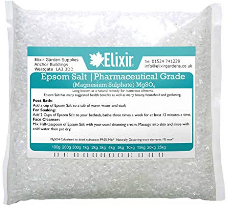Elixir Gardens UK Epsom Salt (Pharmaceutical Grade) | Various Qty Available (from 300g - 25kg) | 10kg Supplied in Bag