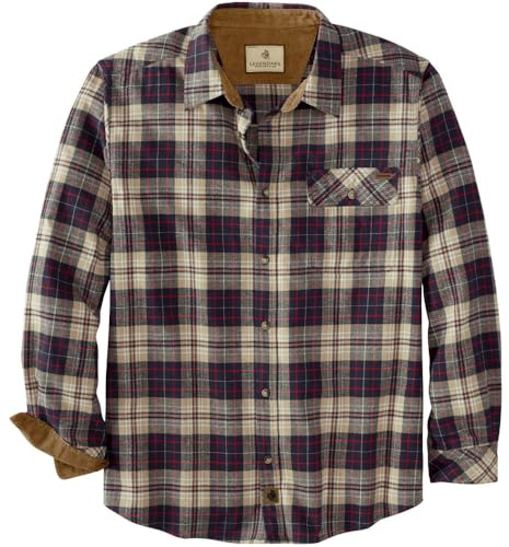 Legendary Whitetails unisex - vuxen Original Buck Camp Long Sleeve Flannel Shirt - Casual Button Front Regular Fit Plaid with Corduroy Trim Button Down skjorta
