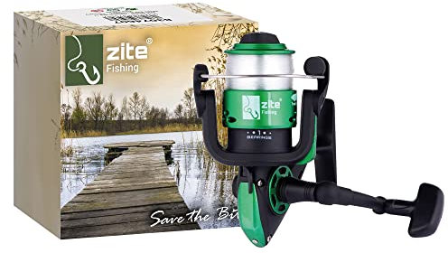 Zite Fishing Angelrollen | Bespult mit monofiler Schnur | Freilaufrolle Karpfenrolle Forellenrolle | Top Einsteigerrollen (Forellenrolle)