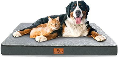 Gzvxuny Cuscino per Cani Impermeabile, Cuscino Cane Ortopedico Sfoderabile e Lavabile, Materassino per Cani Antiscivolo, Letto per Cani di Piccola, Media e Grande Taglia,XXL(120x74x10cm)