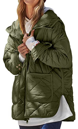 Dyexces Womens Quilted Puffer Jacket Hooded Winter Coat Lightweight Jacket
