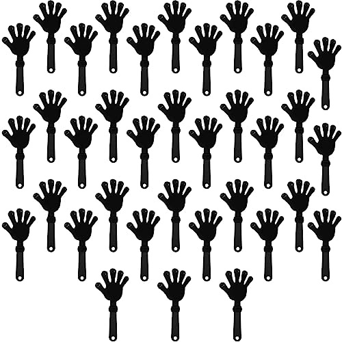 ZCYSRLQIN 36 Pcs Black Hand Clappers 7.5 Inch Clappers Noisemakers Noise Makers Party Favors Plastic Party Clapper for Sporting Events Cheers Ball Dance Basketball Football Noisemakers （Black）