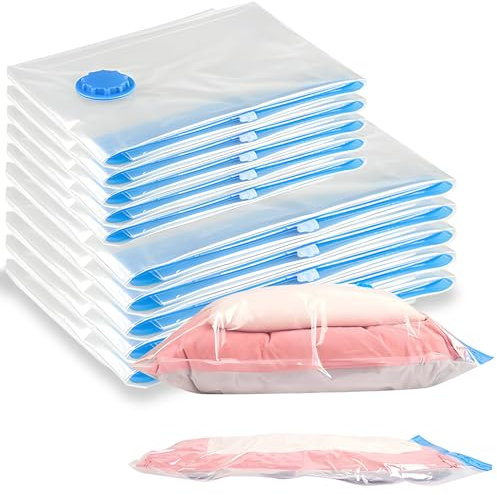 Retoo Vakuumbeutel 10 Stück, in 2 Größen 50x60cm, 70x100cm,Vakuum Aufbewahrungsbeutel Reise, Vakuum Wiederverwendbar, Dicht Vacuum Bags, Vakuumierbeutel, Kleiderbeutel für Kleidung, Bettwäsche