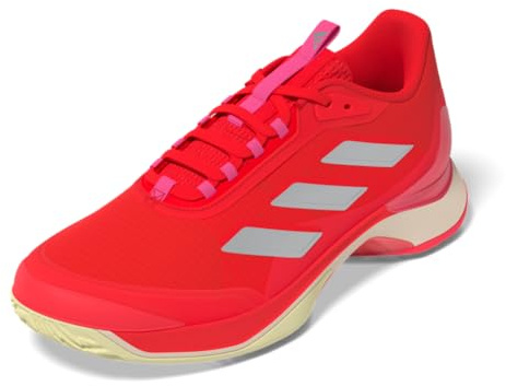 Adidas Womens Avacourt 2 Tennis, Lucid Red/Silver Metallic/Warm Vanilla, 7