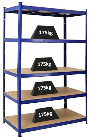 PROREGAL Scaffale per carichi pesanti TAURUS | AxLxP 180x120x60cm | Portata per ripiano 175kg | Blu