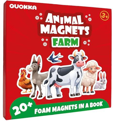 Quokka Magnetic Puzzles for 2 3 Year Olds - Travel Toys for Toddlers on Plane Car Ride - 20 Pcs Farm Toy Game with Extra-Long Play Book - Fun Travel Game for Kids - Gift for Boys and Girls Ages 3 4 5