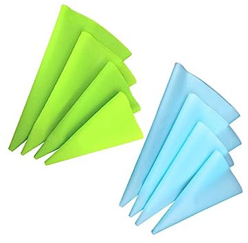 Cabilock 8 Sacchetti Da in Silicone Per Decorare Torte Verde 4 Pezzi Per Glassa E Pasta Frolla