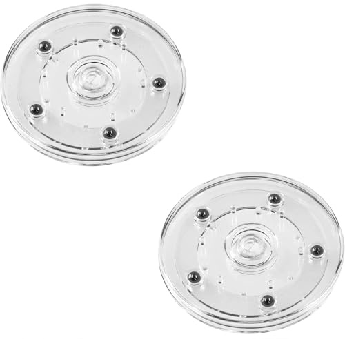 TAODAN 2 organizadores de platos de carrusel acrílico de 4 pulgadas, base giratoria para especias, carrusel decorativo, adecuado para decoración de cajones de mesa, juguete, 2 unidades