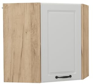 Vicco Eckhängeschrank R-Line, Küchen-Eckschrank, Weiß Landhaus, 57 cm