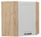 Vicco Eckhängeschrank R-Line, Küchen-Eckschrank, Weiß Landhaus, 57 cm