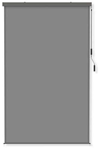 FIVMEN Toldo vertical exterior de 160 x 250 cm, resistente a la intemperie, protección solar con manivela, estor de protección solar para balcón, 160 cm de ancho, protección visual para balcón