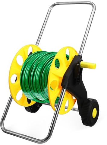 KONTONTY Avvolgitubo Con Ruote Carrello Avvolgitubo Da Giardino Stoccaggio Tubo Leggero E Portatile