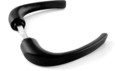 ARCO · Set di maniglie decorative per porta senza rosetta – Stile moderno con fissaggio a vista | finitura nera opaca