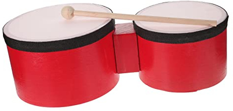 minkissy Set Strumenti a Percussione Ragazzo Ragazza 1-3 Anni Tamburo Bongo 5-6 Pollici Bacchette Resistente per Gioco Educativo Interno ed Esterno