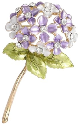 Elegant Hortensia brosch tillverkad av ansträngande legering smakfull damtillbehör för kvinnor som uppskattar elegans legering brosch, En storlek, enligt beskrivningen