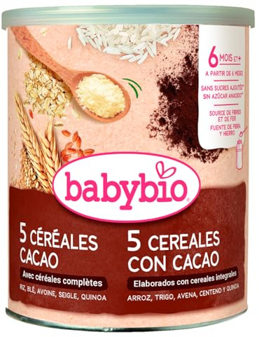 BABYBIO - 5 Cereales con Cacao - 220g