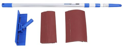 Levigatrice per cartongesso Asta telescopica professionale in lega di alluminio con testa di carta vetrata autoadesiva per angoli del soffitto e aree difficili raggiungere