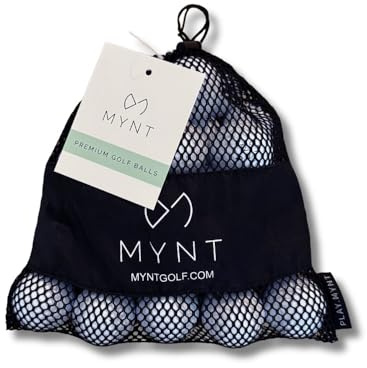 MYNT Golf 24 Stück Golfbälle im wiederverschließbaren Ballnetz, Weiß, 2-lagig, Surlyn, Distance, Soft, Tournament Tour Golfbälle, weich, maximale Länge, Top Profile, Pro, Golfgeschenk, Premium
