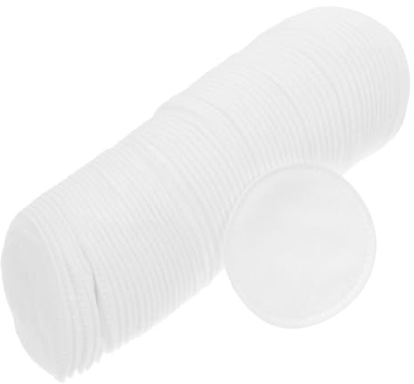 Lurrose Discos Desmaquillantes de Algodón 100 Unidades, Dobles Caras, Gruesos, Reutilizables y Lavables, Color Claro, Almohadillas Faciales Portátiles para Limpieza y Cuidado de Piel