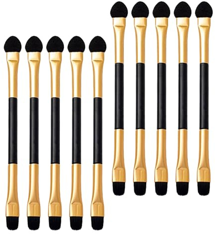 TEHAUX Pinceles de Maquillaje de Ojos de Doble Punta Esponja y Cerdas Suaves, Kit de 50 Piezas Reutilizables de Plástico Ligero para Uso Diario y Viajes