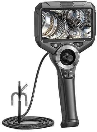 4 Way Articulating Inspection Camera 1080P 6MM/3.9MM Pipe Industrial Endoscope Camera 5 IPS Screen for Car Sewer Drai(S50-6mm-1m)