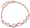 Yumilok Roségold 3 Infinity Unendlichkeit Symbole 925 Sterling Silber Zirkonia Charm-Armband Armkette Armschmuck für Damen Mädchen, 6.3-7.5 Verstellbar (Rosegold)