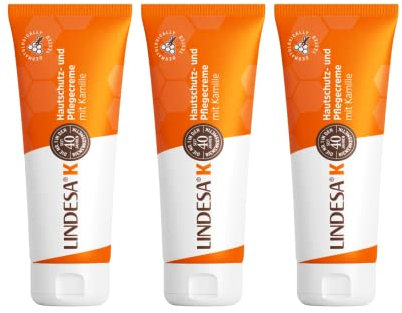 Lindesa K Pflegecreme mit Kamille und Bienenwachs Handcreme Hautschutzcreme Hand Creme PE-Tube 75ml (3)