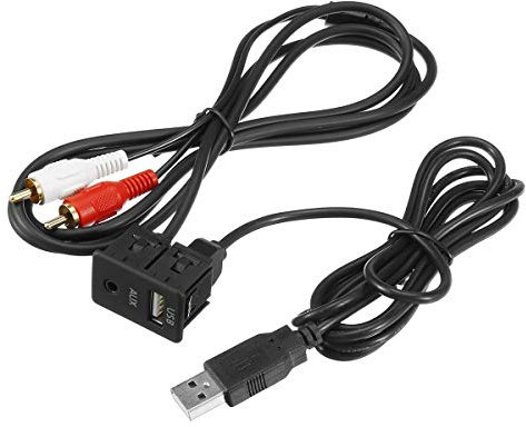 Car Power Converter,Car Stereo 3.5mm AUX Socket Cable Female To 2 RCA Male Car Boat Mot Flush Mount USB