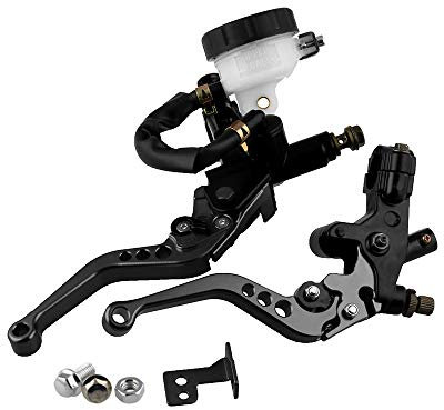 Leviers de frein d'embrayage de moto Aiuphing, ensemble d'embrayage à réglable 7/822 mm avec pompe hydraulique, frein de guidon universel en aluminium CNC, pour Honda Suzuki Kawasaki Yamaha D10,noir