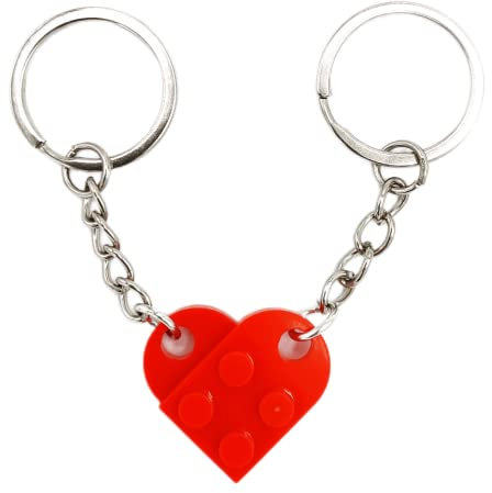LAC Porte Clef Coeur - Idee Cadeau Couple Original pour Femme Homme - Cadeaux Couple Anniversaire - Porte Clé Cadeau Amoureux (Rouge)