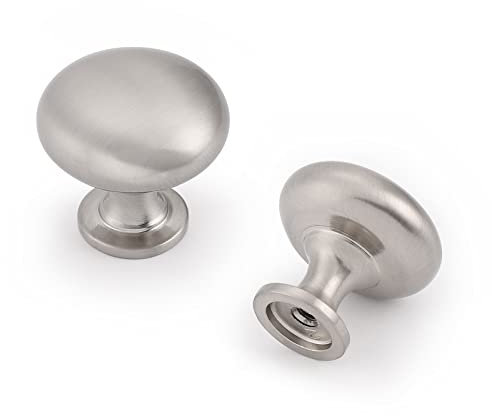 Probrico 6 pièces Solid armoire porte poignée vanité champignon cuisine armoire tiroir diamètre 30mm Nickel brossé