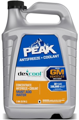 PEAK DEX-Cool® Antifreeze + Coolant, Premium Engine Coolant with Antifreeze, Car Antifreeze Coolant Mixture for GM Vehicles, 1 Gallon
