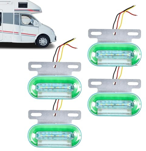Luces de plantilla LED para remolque, luces de gálibo para camiones | Indicador de luz de posición lateral LED 24V - Luces de posición de camión impermeables y súper luminosas, 4 piezas, para barco
