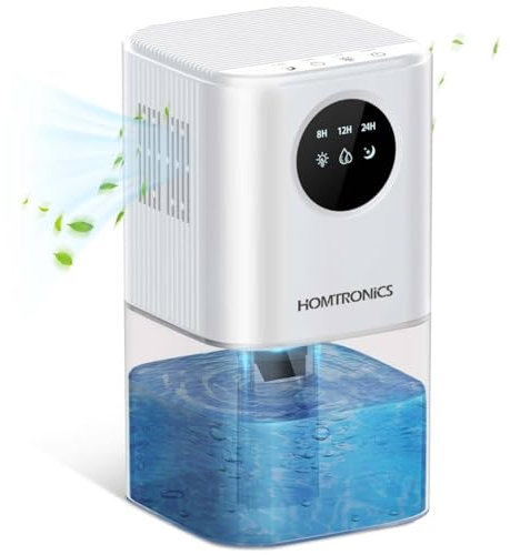 Homtronics Luftentfeuchter Elektrischer, [1700ml] Luftentfeuchter Tragbarer Raumentfeuchter, Entfeuchter Klein Leise, Automatisches Abtauen, Mini Dehumidifier für Schlafzimmer Bad Schrank Büro (Weiß)