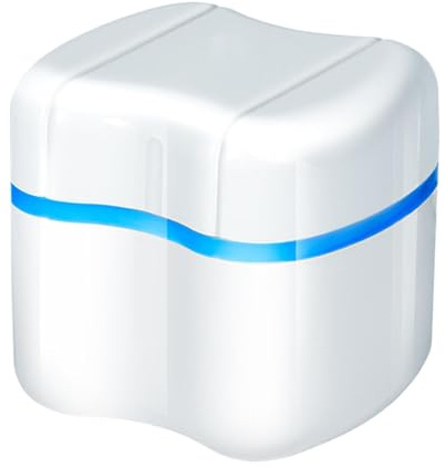 Estuche limpiador de retenedor | limpiadora de prótesis extraíble | Taza de baño de prótesis de viaje, de limpieza de dentaduras postizas portátil para protector nocturno, pezón, protector