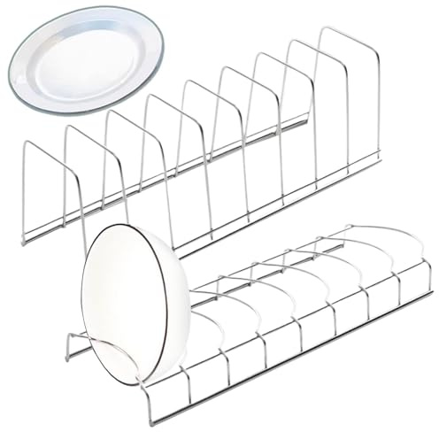 Sghtil , , Organizador de Cocina 2X - Organizador para Platos y Cuencos, de Acero Inoxidable, Soporte para Platos para Guardar los armarios de la Cocina