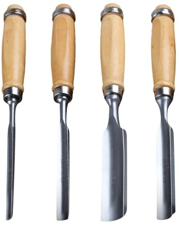 Salyeeluly Gubia para tallar madera, Cinceles para tallar madera,Gubia ergonómica para tallar madera - Juego de herramientas para tallar madera 4X, herramientas manuales portátiles para madera blanda,