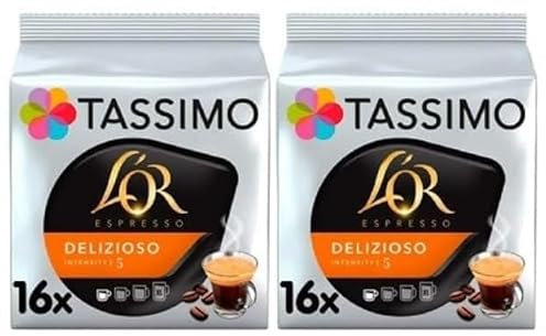 Tassimo L'OR Espresso Delizioso Coffee Pods x16 (Pack of 2, Total 32 Pods)
