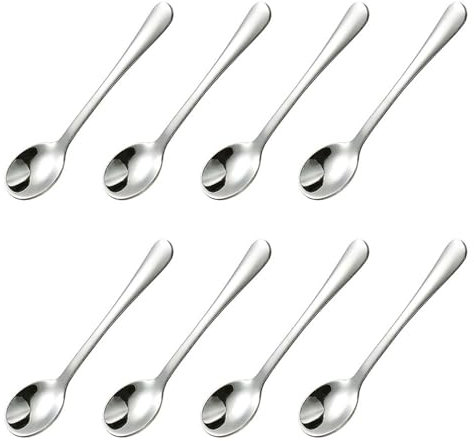 8 Pcs Tiny Stainless Steel - 7.5cm x 1.6cm Mini Condiment Spoons - Cute Small Spoons for Spice Jars, Salt, Sugar, Honey & Spices