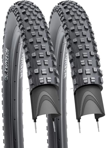 YunSCM 2-PCS 27.5 Anti-puncture MTB Bike Tyres 27.5 x 2.10 54-584 60TPI Lightweight Tyres Compatible with 27.5x2.0 27.5x2.10 27.5x2.125 Mountain Gravel Bike Bicycle Tires