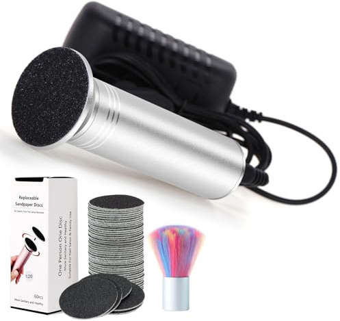 Pedicure Elettrico Professionale Lima Per Piedi, Velocità Regolabile Lime per La Cura Dei Piedi Rimuove La Pelle Secca Calli, Non Alimentato a Batteria (Argento)