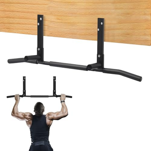 Wall Mounted Pull Up Bar, Wall Mount Gym Training Exercise Bars, Upper Body Workout Bar for Home Gym Exercise Strength Training (Carbon Black)