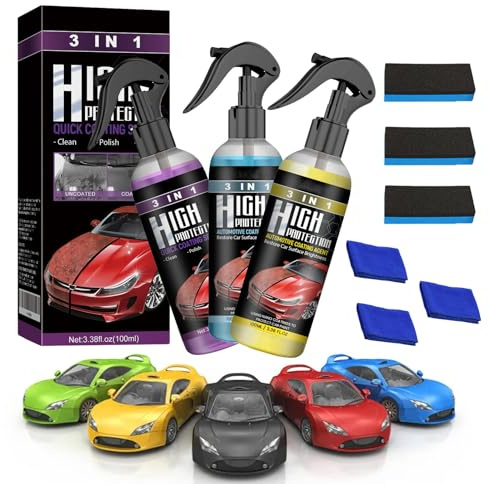 Spray Nano Anti Rayures, Spray Anti Rayure Pour Voiture, 3 en 1 Protection, Car Polish Removing Scratches, Instant Shine & Long-Lasting Protection (A+B+C)