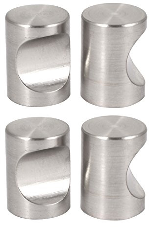 Sourcingmap Dresser Door Cabinet Single Hole Zinc Alloy Flat Cylinder Pull Handles Knob 4pcs