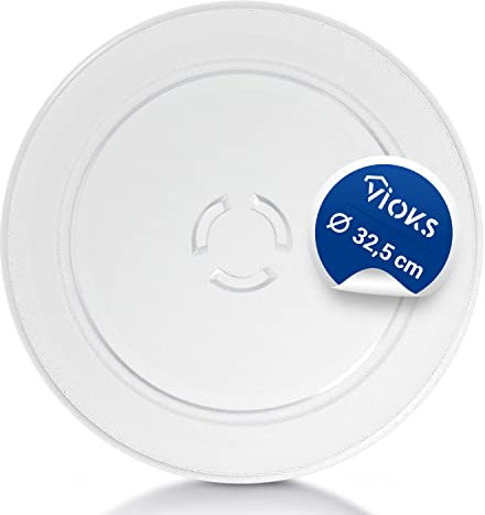 VIOKS Mikrowellenteller Drehscheibe Drehteller Teller Glasteller Glasplatte Rund für Mikrowelle aus Glas 325 mm