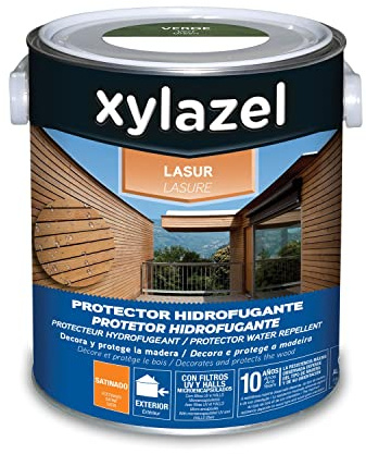 XYLAZEL 2163404 Lasur Protector Hidrofugante Satinado, Color Verde, 2.5 l