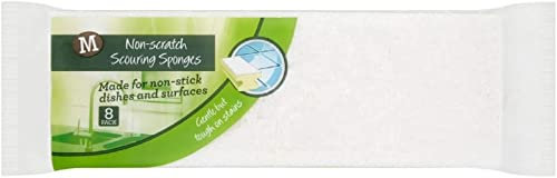 Morrisons 8 Non Scratching Scouring Sponges